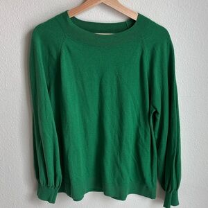 TALBOTS Sweater Crew Kelly Green Womens  Large